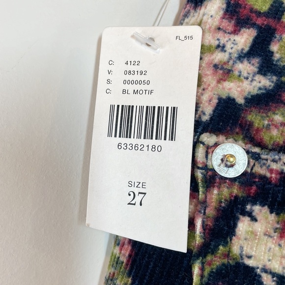 NWT Pilcro for Anthropologie The Icon Flare Corduroy Pants Navy Background Sz 27 - Picture 16 of 16